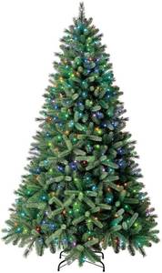lot 19793 image: 7.5 ft pre-lit Norwich Spruce Christmas tree