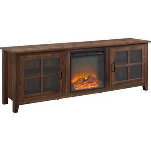 lot 2705 image: Walker Edison Farmhouse Wood Fireplace TV Stand