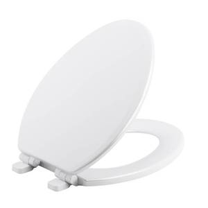lot 2741 image: KOHLER Ridgewood Wood Elongated Slow Close Toilet Seat
