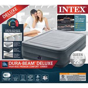 lot 2762 image: Intex Dura Beam Comfort Plush Raised Air Bed