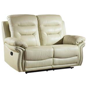 lot 2719 image: Leather Reclining Loveseat