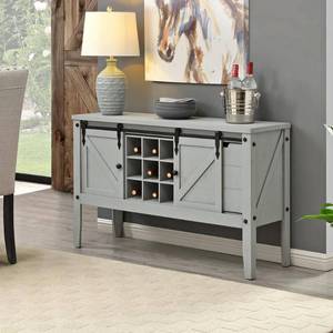 lot 2891 image: FirsTime & Co. Quincy Barn Door Rectangle Wood Console Table
