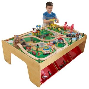 lot 2893 image: KidKraft Waterfall Mountain Train Set & Table