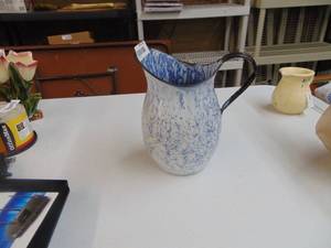 lot 3913 image: Blue Graniteware Pitcher