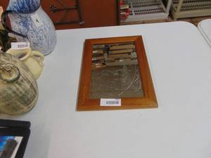 lot 3916 image: Windmill Barn Etched Glass Mirror