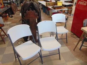 lot 3956 image: 3 Lifetime Collapsible Chairs