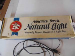 lot 3973 image: Natural Light Beer Light - Broken Plastic Lower Left Corner