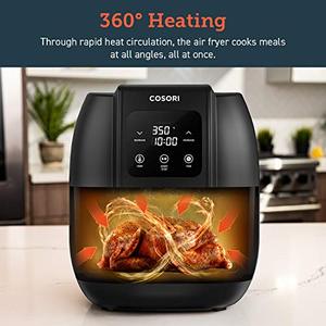 lot 1566 image: COSORI Air Fryer (CO134-AF) Oilless Oven Cooker with 8 Cooking Guides LED Digital Touchscreen, Preheat, Detachable Nonstick Basket,1500W, 3.4QT, BLACK