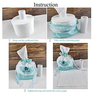 lot 1569 image: Lot of 4 Rolls - Disposable Face Towel, Cleaning Face Towels, Cotton Facial Tissues for Sensitive Skin Cosmetic Towel Non-Woven Make Up Cotton Tissue for Face 80 Counts,for Dry or Wet Use (Style D)