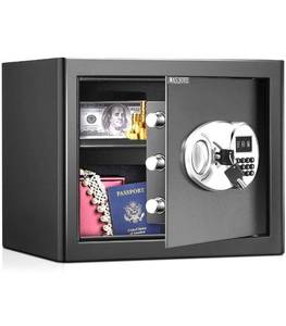 lot 1573 image: WASJOYE Security Safe Cash Box with Double Digital Keypad Safety Key Lock & Sensor Light for Home Business Office Hotel Money Document Jewelry Passport Cabinet (0.7 Cubic Feet)
