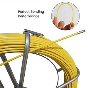lot 1577 image: ECO-WORTHY Fish Tape Fiberglass 6MM 425FT Reel Wire Cable Running Rod Duct Rodder Fishtape Puller