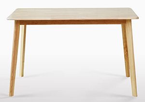 lot 1595 image: Livinia Canberra 47.2 Dining TableMid Century Modern Solid Rubber Wood Kitchen Table, Natural