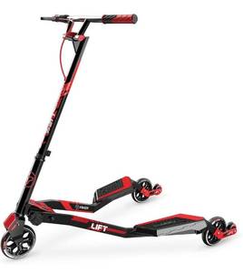 lot 1600 image: Yvolution Y Fliker Lift  Swing Wiggle Carving Scooter for Kids Age 7 (Red 2020)
