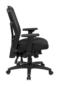 lot 1602 image: Office Star ProGrid High Back Managers Chair with Adjustable Arms, Multi-Function and Seat Slider (Black)
