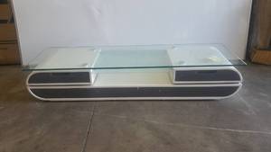 lot 3 image: Furniture of America Glenn Contemporary TV ConsoleStand, 63-Inch, Glossy Black and White