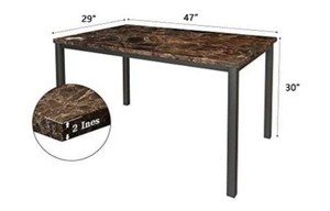 lot 6 image: Hooseng Faux Marble Dining Table
