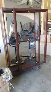 lot 18 image: Empty Frame To A Glass And Wood Display Case With Sliding Door