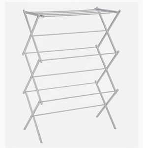 lot 3002 image: Amazon Basics Foldable Laundry Rack for Air Drying Clothing - 41.8 x 29.5 x 14.5, White