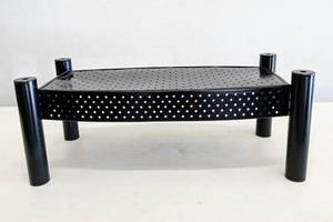 lot 3004 image: Small Black Metal Shelf Part of a larger shelf ) or a Computer Monitor Riser () 27 W x 12 D x 10.5 H