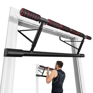 lot 3013 image: Gymax Foldable Pull Up Bar Doorway Chin Up Bar No Screw WFoam Grip for Home Gym