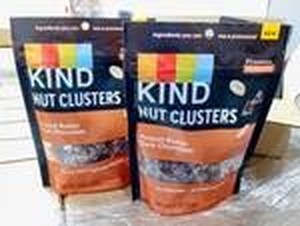 lot 3014 image: 2 Cases of KIND Snack Nut Clusters, Peanut Butter & Dark Chocolate, Gluten Free, Plant Based Protein - (8) 4 Ounce Bags in Each Case