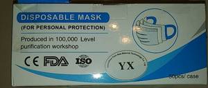 lot 30061 image: Box of 50 Disposable Masks