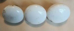 lot 30070 image: 3 White Glass Doorknobs