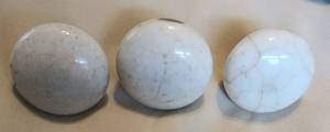 lot 30071 image: 3 White Glass Doorknobs