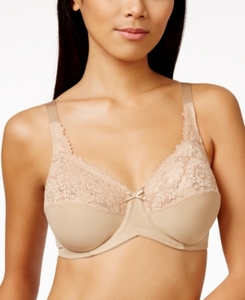 lot 31002 image: Lilyette by Bali Minimizer Comfort Lace Underwire Bra 42DD