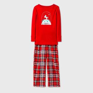 lot 31025 image: Toddler Girls Unicorn Pajama Set - Cat & Jack Red 18M