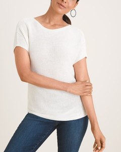 lot 31029 image: Chicos Womens Bateau-Neck Sweater, Coconut, Size 1618-XL