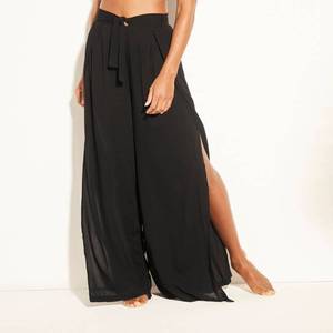 lot 31031 image: Womens Tie Waist Beach Cover Up Pants - Kona Sol Black S