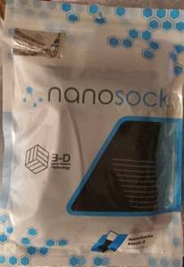 lot 31061 image: Nanosocks 1pr Unisex Compression Socks Black 3-D Nano-Weave Tech Size 2 (size 9)