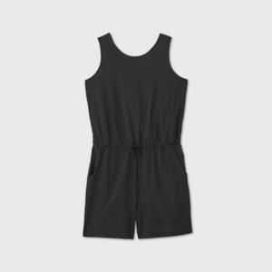 lot 31069 image: Girls Stretch Woven Romper - All in Motion Black XL