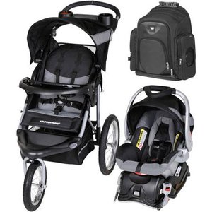 lot 6692 image: Baby Trend Expedition Jogger Travel System, Millennium wGraco Gotham Backpack Diaper Bag Value Bundle