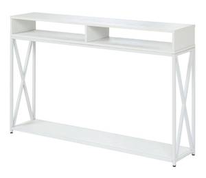 lot 6719 image: Convenience Concepts Tucson Deluxe 2 Tier Console Table, White