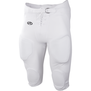 lot 6774 image: Rawlings Adult GamePractice Football Pants, White, Medium