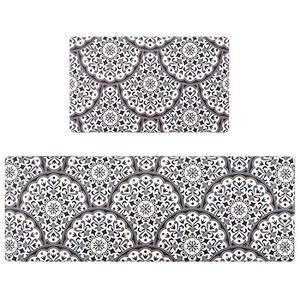 lot 6780 image: Ailsan Anti Fatigue Kitchen Rugs Set 2 Piece 18 x 2918 x 47 Non Slip Cushioned Floor Mat Waterproof Comfort Standing Mat Kitchen Rugs and Mats for Home Office Laundry Sink