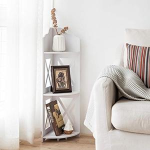 lot 6804 image: Corner Shelf,Corner Ladder Shelf for Living Room,Corner Shower Shelf for Bathroom Storage,Shower Caddy for Small Bathroom,Multipurpose Corner Shelving for Small Spaces,White by TuoxinEM