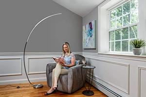 lot 6809 image: daylight24 402097-15 Arc LED Floor Lamps, Silver
