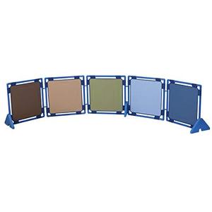 lot 6816 image: Childrens Factory-CF900-935 Square Woodland PlayPanel Set - 5, Room Divider Panels, Free-Standing Classroom Partitions for DaycareHomeschoolPreschool,Sq. - 160.75 x 16 x 30.5 total