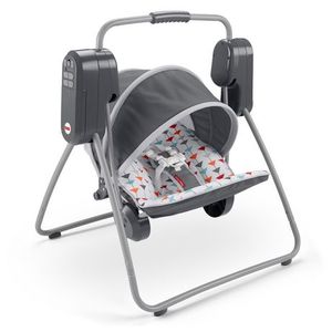 lot 52779 image: Fisher-Price On-The-Go Swing Arrows Away Print, Travel Baby Swing With Outdoor Canopy Multi