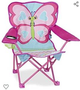 lot 52789 image: Melissa & Doug - Small Butterfly Folding Chair with Carry Bag - PinkMulticolor