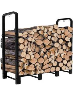 lot 53810 image: Firewood Log Rack - Black Metal