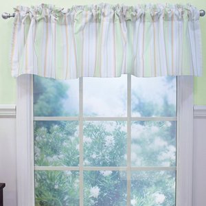 lot 53815 image: Nurture My ABCs Neutral Stripe Window Valance - Set of 4