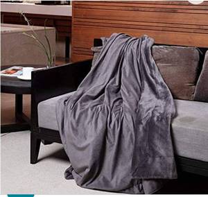 lot 53823 image: Flincous - Electric Heated Throw Blanket - GrayWhite Sherpa