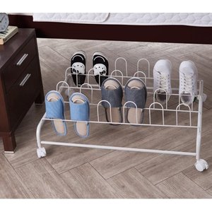 lot 53832 image: Suprima Stainless Steel Underbed Shoe Holder with Wheels