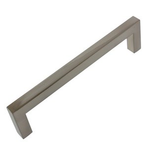 lot 53844 image: GlideRite 5 in. Center Solid Square Bar Pull Cabinet Hardware Handles, Satin Nickel - Set of 10