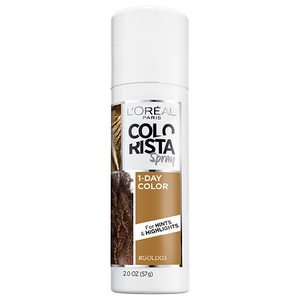 lot 53900 image: LOreal Paris Colorista Hair Makeup Temporary 1-Day Hair Color Spray, GOLD, 2 oz.