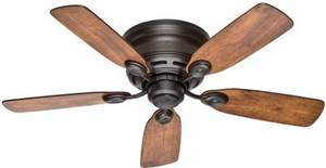 lot 53915 image: Hunter 42 Low Profile New Bronze Ceiling Fan with Pull Chain